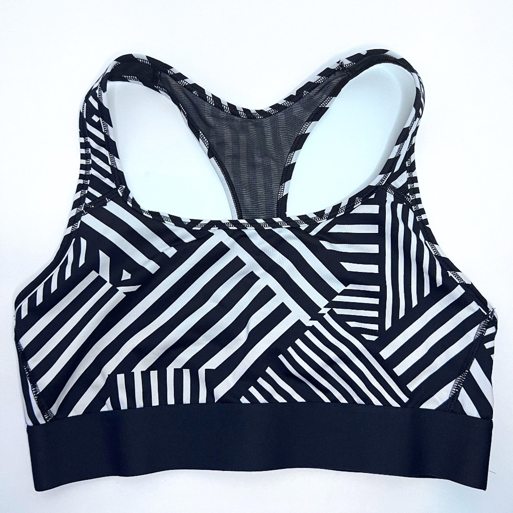 Victoria's Secret Victoria Sport Black White Geometric Sports Bra Size M